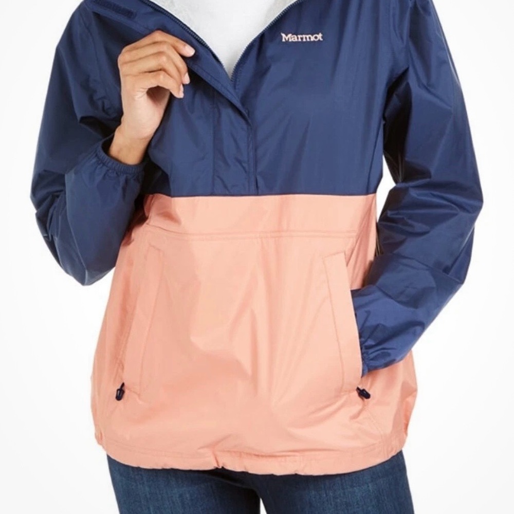 Marmot Precip Navy and Pink Anorak